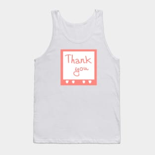 Thank you words on sticky note Tank Top